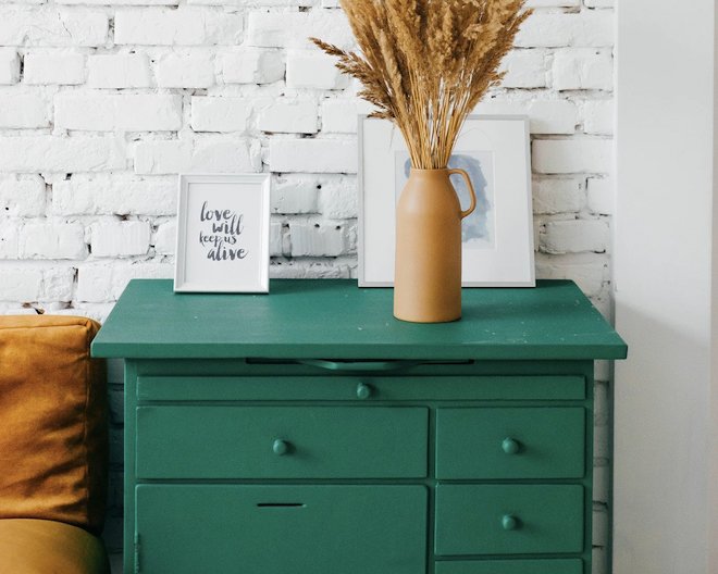 Green set of drawers